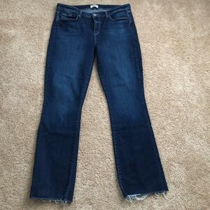 L’Agence Bootcut Jeans Size 33 16 frayed hem dark wash straight leg